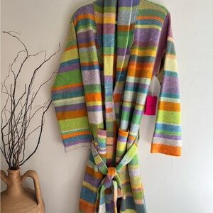 NWT The Elder Statesman Multicolor Super Soft Cashmere Robe